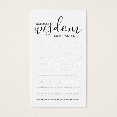 Modern Black and White Wedding Words of Wisdom