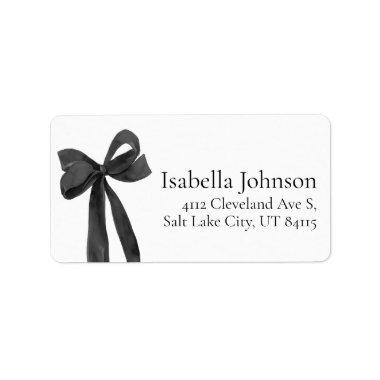 Modern Black Bow Coquette Return Address Labels