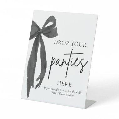 Modern Black Bow Drop Your Panties Here Game Sign