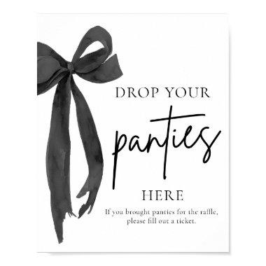 Modern Black Bow Drop Your Panties Here Game Sign