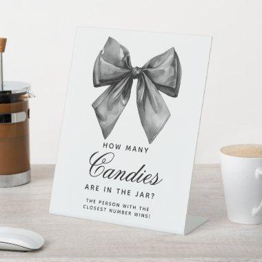 Modern Black Bow How Many Candies Are In The Jar Pedestal Sign