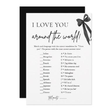 Modern Black Bow I Love You Around the World Game