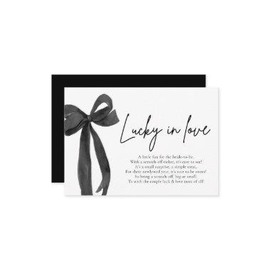 Modern Black Bow Lucky in Love Lottery Ticket Enclosure