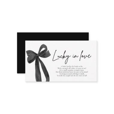 Modern Black Bow Lucky in Love Lottery Ticket Enclosure