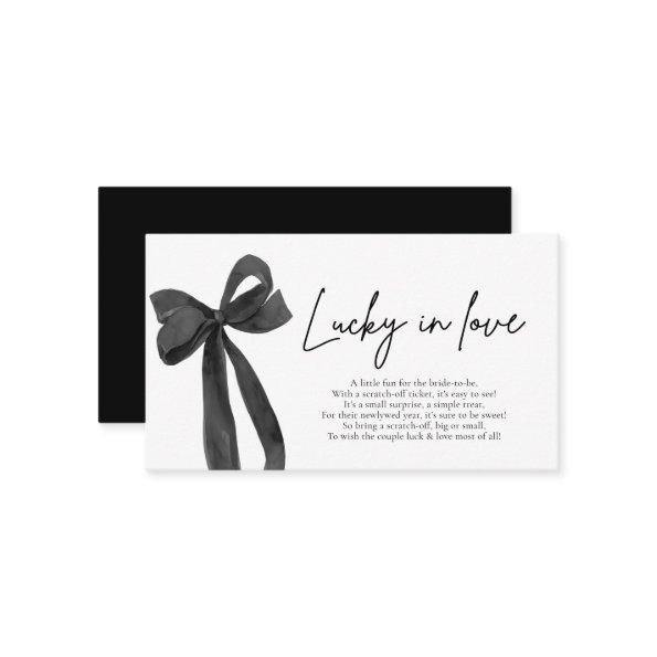 Modern Black Bow Lucky in Love Lottery Ticket Enclosure