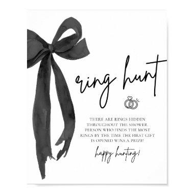 Modern Black Bow Ring Hunt  Game Sign