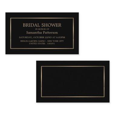 Modern Black & Gold Bridal Shower Ticket Invite