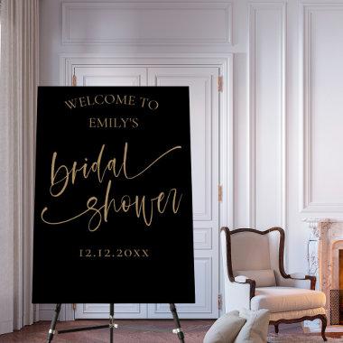 Modern Black & Gold Calligraphy Bridal Shower Foam Board