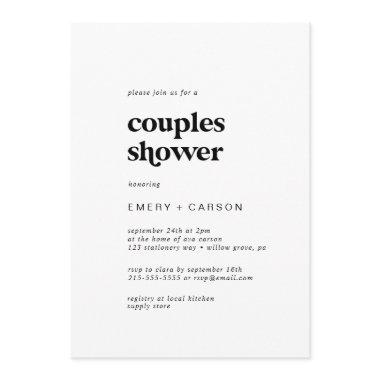 Modern Black Typography Couples Shower Invitations