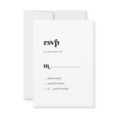 Modern Black Typography Simple RSVP Card