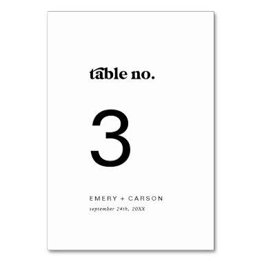 Modern Black Typography Table Number