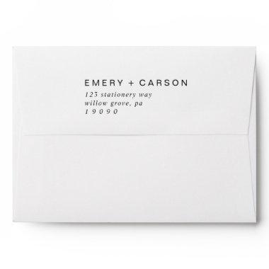 Modern Black Typography Wedding Invitations Envelope