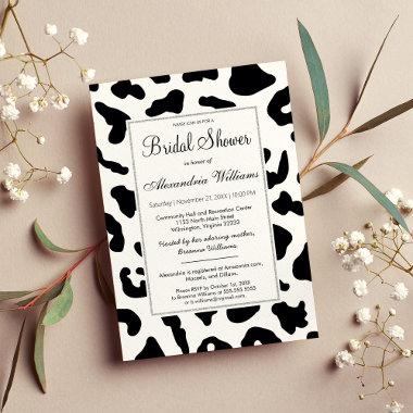 Modern black white animal print bridal shower Invitations