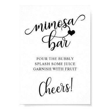 Modern Black White  Party MIMOSA BAR Poster