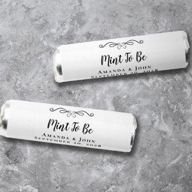 Modern Black White Script Mint to Be Wedding Favor