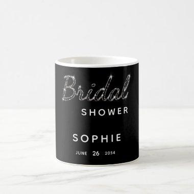Modern Black White Sparkle Glitter  Coffee Mug