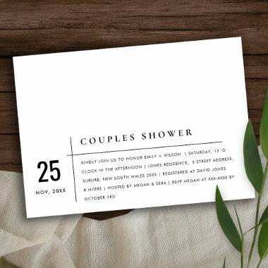 Modern Black & White Typography Couples Shower Invitations