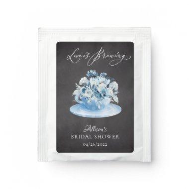Modern Blue Floral Floral Bridal Shower Tea Bag D Tea Bag Drink Mix