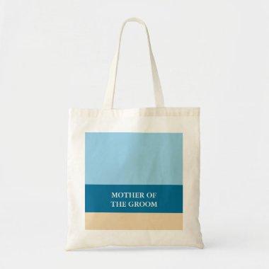 Modern blue sand stripes personalized wedding tote bag