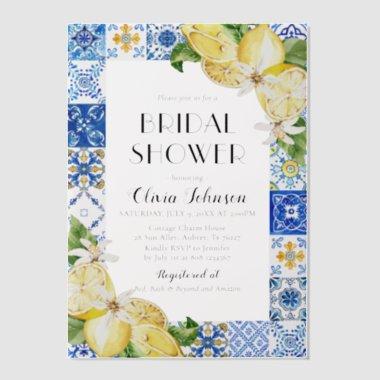 Modern Blue Tiles Lemon Italian  Vellum