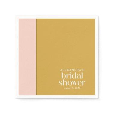Modern Blush and Mustard Geometric  Napkins