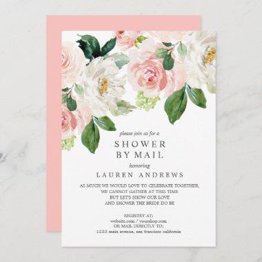Modern Blush Bouquet Cancelled Shower Pink Wedding Invitations