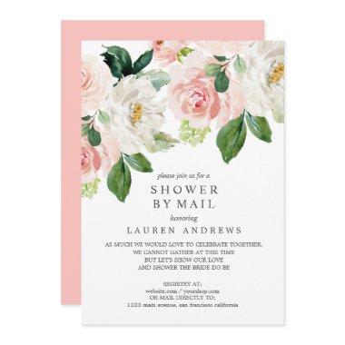 Modern Blush Bouquet Cancelled Shower Pink Wedding Invitations