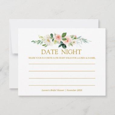 Modern Blush | Bridal Shower Date Night Advice Card
