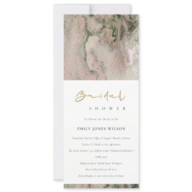 MODERN BLUSH DUSKY ROSE GOLD AGATE BRIDAL SHOWER Invitations