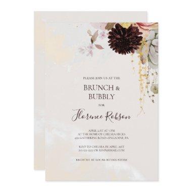 Modern Blush Floral | Marble Brunch and Bubbly
