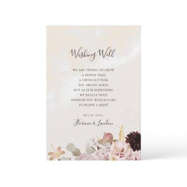 Modern Blush Floral | Marble Wedding Wishing Well Enclosure