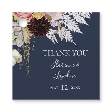 Modern Blush Floral | Navy Thank You Favor Tags