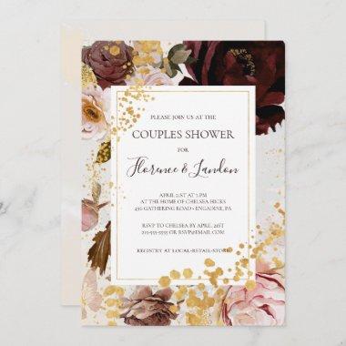 Modern Blush Floral | Watercolor Couples Shower Invitations