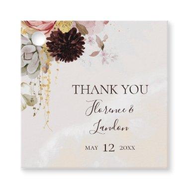 Modern Blush Floral | Watercolor Thank You Favor Tags