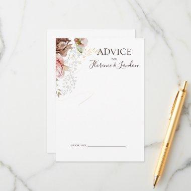 Modern Blush Floral | Wedding Advice Card