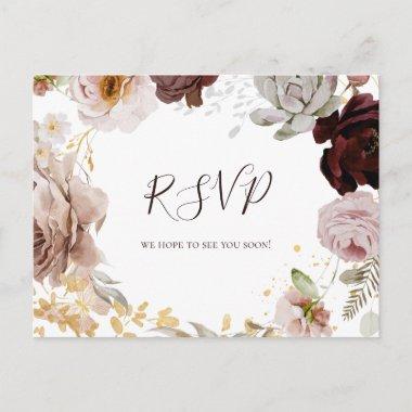 Modern Blush Floral | Wedding RSVP PostInvitations