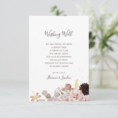 Modern Blush Floral | Wedding Wishing Well Enclosure Invitations