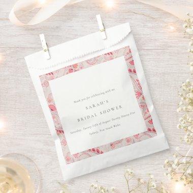 Modern Blush Paisley Typography Bridal Shower Favor Bag