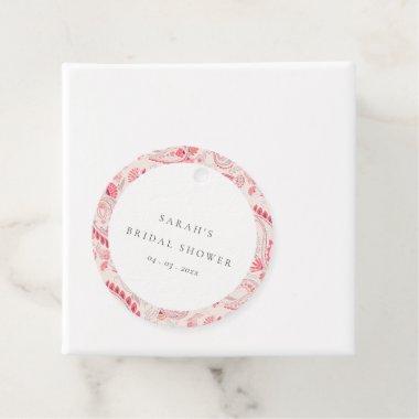 Modern Blush Paisley Typography Bridal Shower Favor Tags