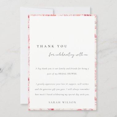 Modern Blush Paisley Typography Bridal Shower Thank You Invitations