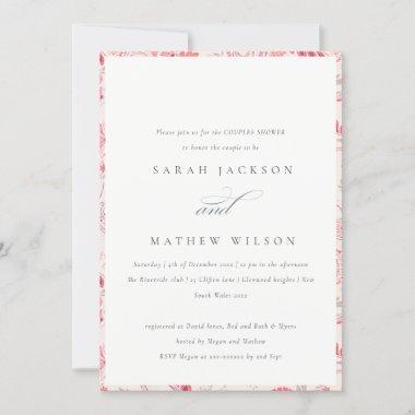 Modern Blush Paisley Typography Couples Shower Invitations