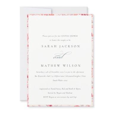 Modern Blush Paisley Typography Couples Shower Invitations