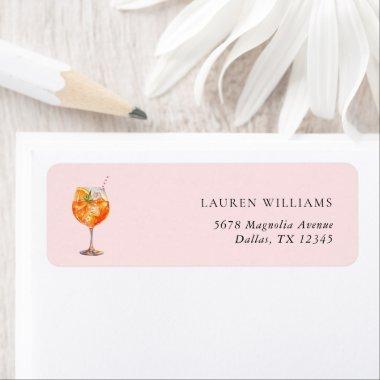 Modern Blush Pink Aperol Spritz  Label