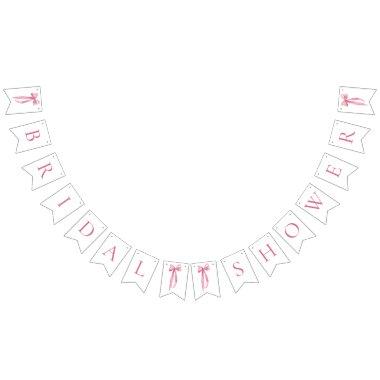 Modern Blush Pink Bow  Bunting Banner