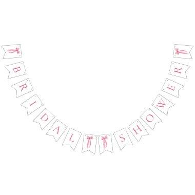 Modern Blush Pink Bow Bridal Shower Bunting Banner