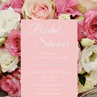 Modern Blush Pink Bridal Shower Foil Invitations
