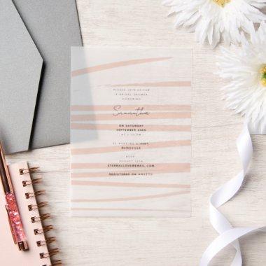Modern Blush Pink Lines Abstract Art  Vellum