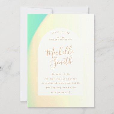 Modern Boho Arch Yellow Ombre Gradient Shower Invitations
