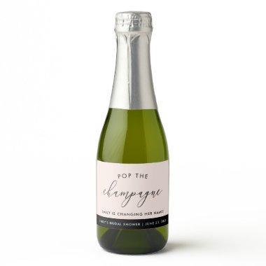 Modern Boho Blush Personalized  Sparkling Wine Label