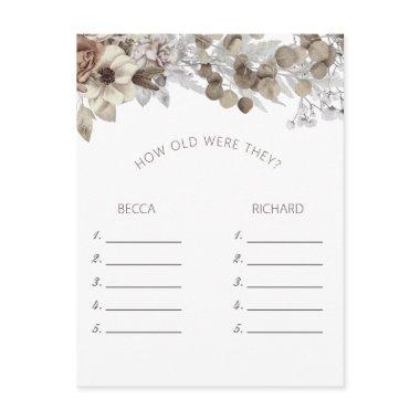 Modern Boho Bridal Shower Game How Old Were They PostInvitations